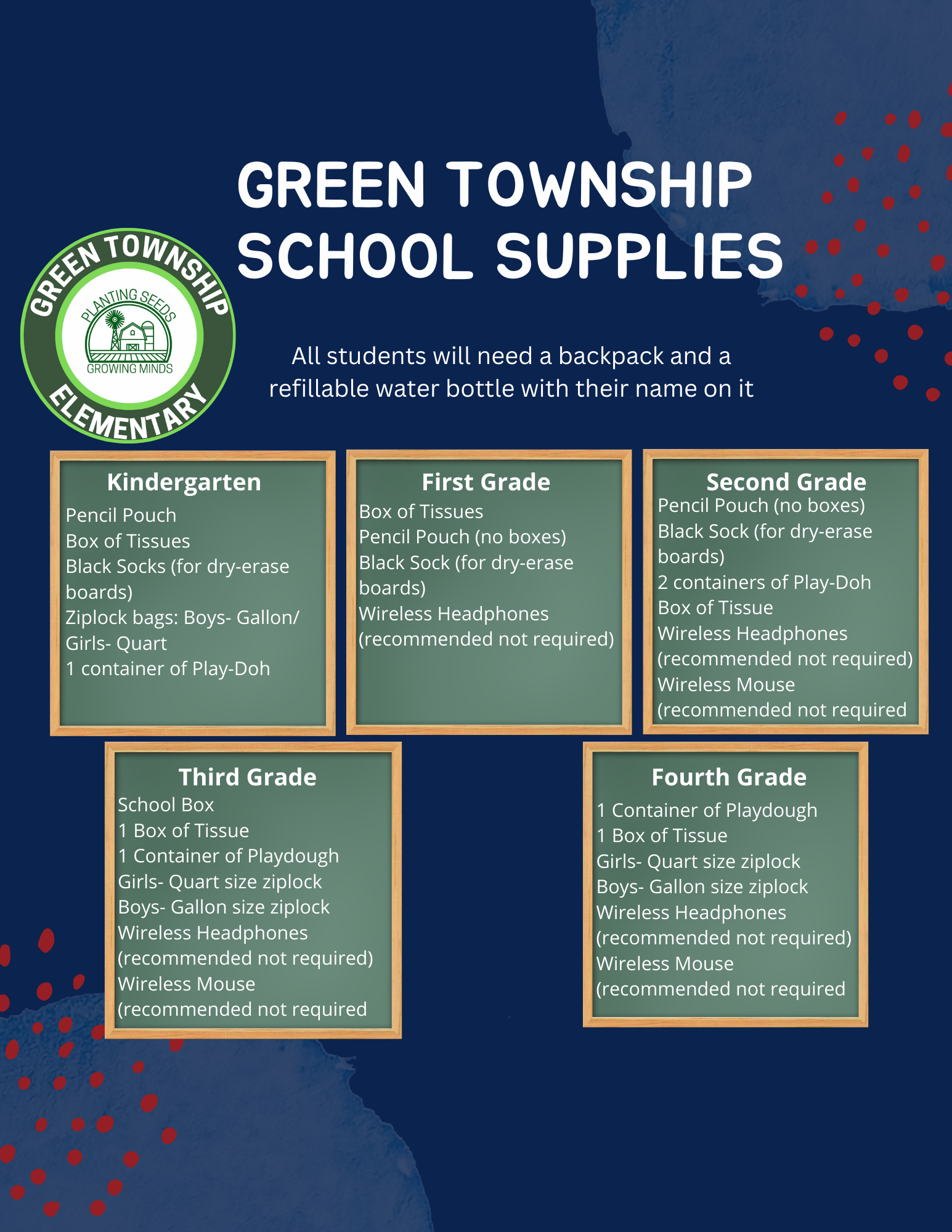 Center for Talent Development at Greenlee » Classroom Supply Lists